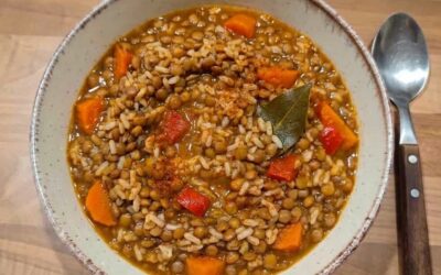 Lentejas Estofadas con Arroz integral