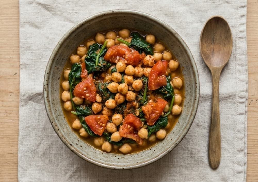 Salteado de Garbanzos con Acelgas al Limón y Comino